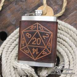 Stainless steel Hip flask D20 dice custom