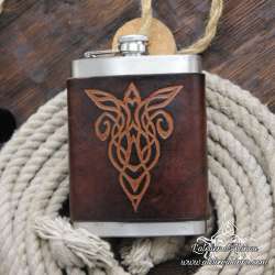 Stainless steel Hip flask elven pendant custom