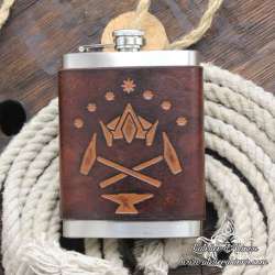 Stainless steel Hip flask dwarf coat of arms custom