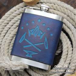 Stainless steel Hip flask dwarf coat of arms custom