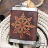 Stainless steel Hip flask eight pointed star of chaos custom