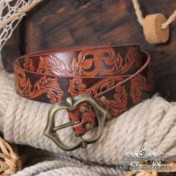 Ceinture arabesque en cuir artisanal