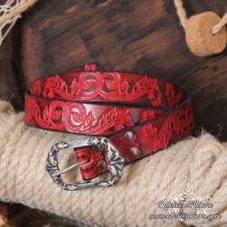Ceinture arabesque en cuir artisanal