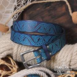 Ceinture celtique et triqueta en cuir artisanal