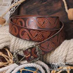 Ceinture celtique et triqueta en cuir artisanal