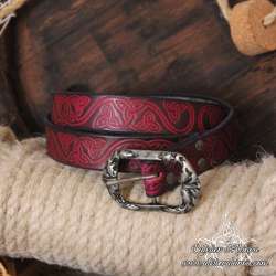 Ceinture celtique et triqueta en cuir artisanal