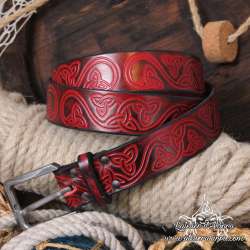 Ceinture celtique et triqueta en cuir artisanal