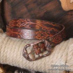 Ceinture elfique en cuir artisanal