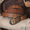 Leather belt dwarf carved handmade