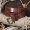 Leather belt dwarf carved handmade