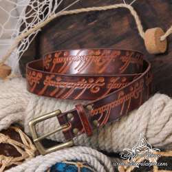 Leather belt One ring handmade