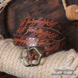 Leather belt One ring handmade