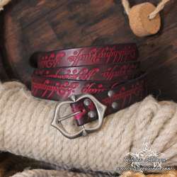 Leather belt One ring handmade