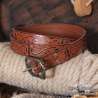 Leather belt viking carved handmade