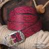 Leather belt viking carved handmade