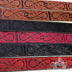 Leather belt viking carved handmade