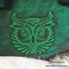 Handmade carved belt bag with an owl design