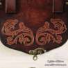 Handmade carved belt bag with an arabesque design