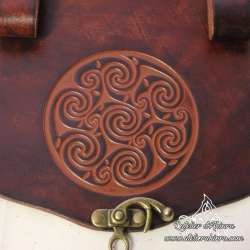 Handmade carved belt bag with a celtic design