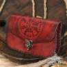 Handmade carved belt bag with a Vegvisir design