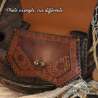 Handmade carved belt bag with a Dwarf with axes design