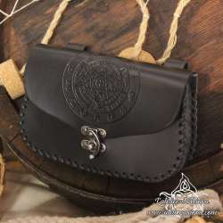 Handmade carved belt bag with a Magic circle design