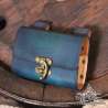 Closed belt leather vial or potion holder with four phials