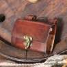 Closed belt leather vial or potion holder with four phials