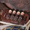 Open belt leather vial or potion holder with four phials