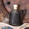 Small glass bottle with 3 potions carved leather belt holder