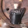 Small glass bottle with a tree of Gondor carved leather belt holder