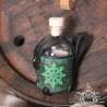 Small glass bottle with a Star of Chaos carved leather belt holder