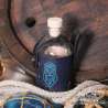 Small glass bottle with a  dwarf Long Beard carved leather belt holder