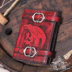 Handemade leather notebook A6 Celtic raven