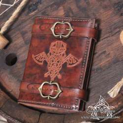 Handemade leather notebook A6 Dwarf with axes