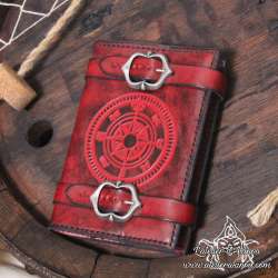 Handemade leather notebook A6 Compass Rose