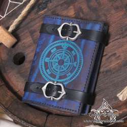 Handemade leather notebook A6 Compass Rose