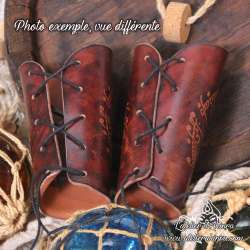 Handemade leather forearm bracers Yggdrasil