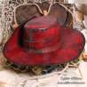 Chapeau Mousquetaire en cuir artisanal sans motif