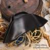 Handemade leather Tricorn hat without carving