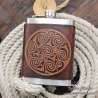 Stainless steel Hip flask with celtics twirls embossed custom