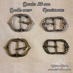 Double sword leather holder with three buckles