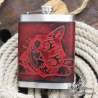 Stainless steel Hip flask curious cat custom