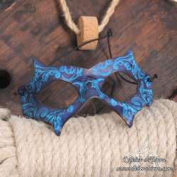 Mask leather venitian handmade thin arabesque