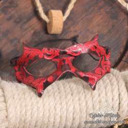 Mask leather venitian handmade thin arabesque