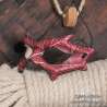 Mask leather venitian handmade thin with leaf