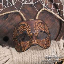 Mask leather venitian handmade domino arabesque