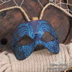 Mask leather venitian handmade domino arabesque