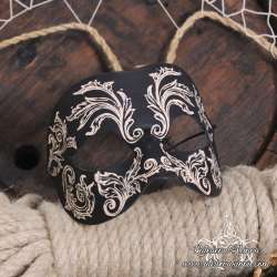 Mask leather venitian handmade domino arabesque