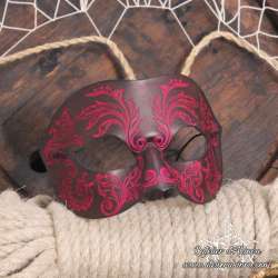 Mask leather venitian handmade domino arabesque